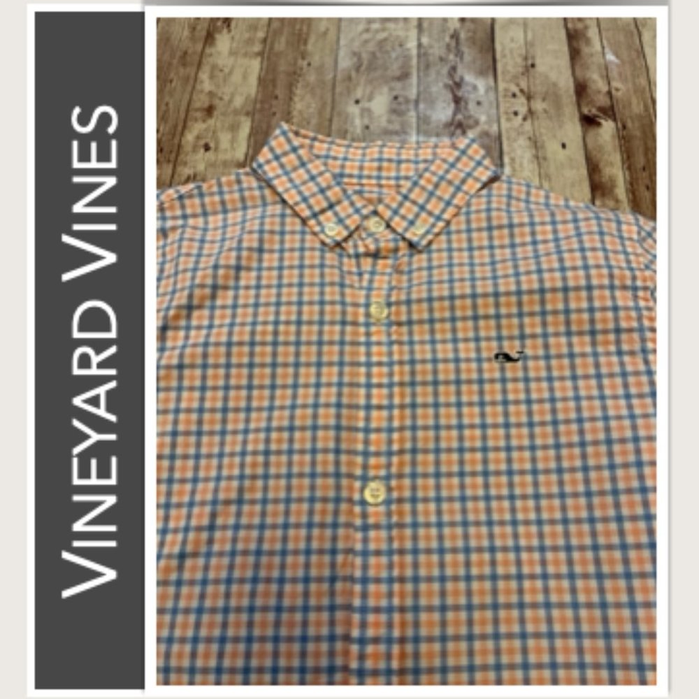Vineyard Vines Light‎ Blue & Pink Checks Button Down Whale Shirt EUC